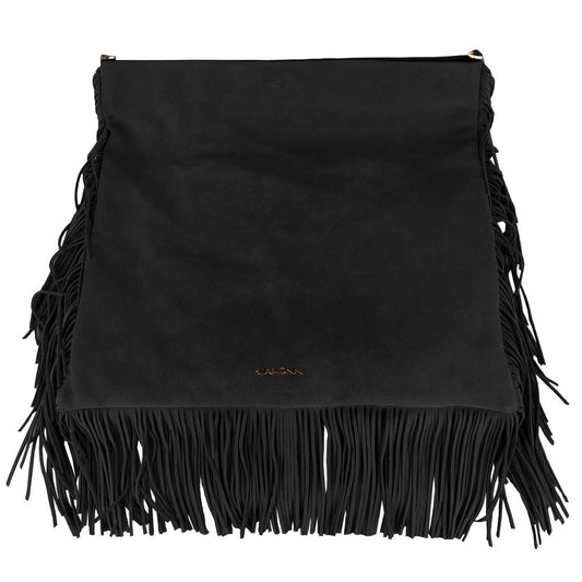 Baldinini Trend Black Calfskin Women Crossbody Bag BA-12334