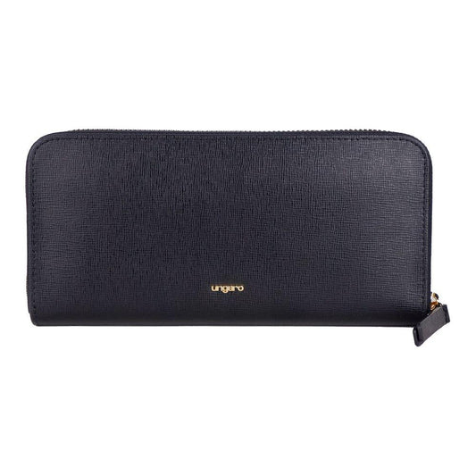 Ungaro Elegant Leather Zippered Wallet in Classic Black UN-12307
