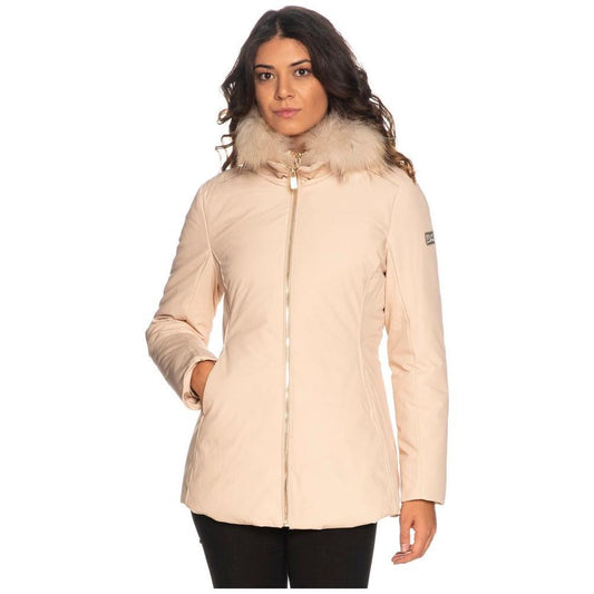 Yes Zee Beige Polyamide Women's Jacket YE-10552-XL