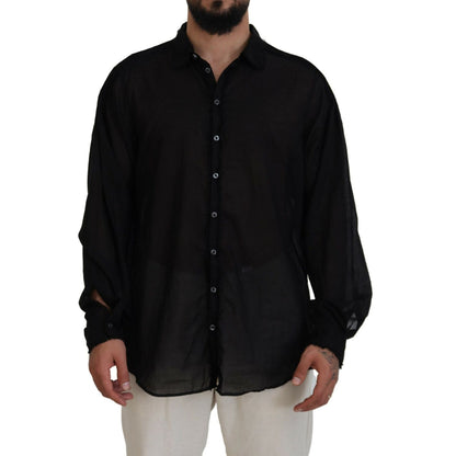 Dsquared² Black Cotton Collared Long Sleeves Formal Shirt