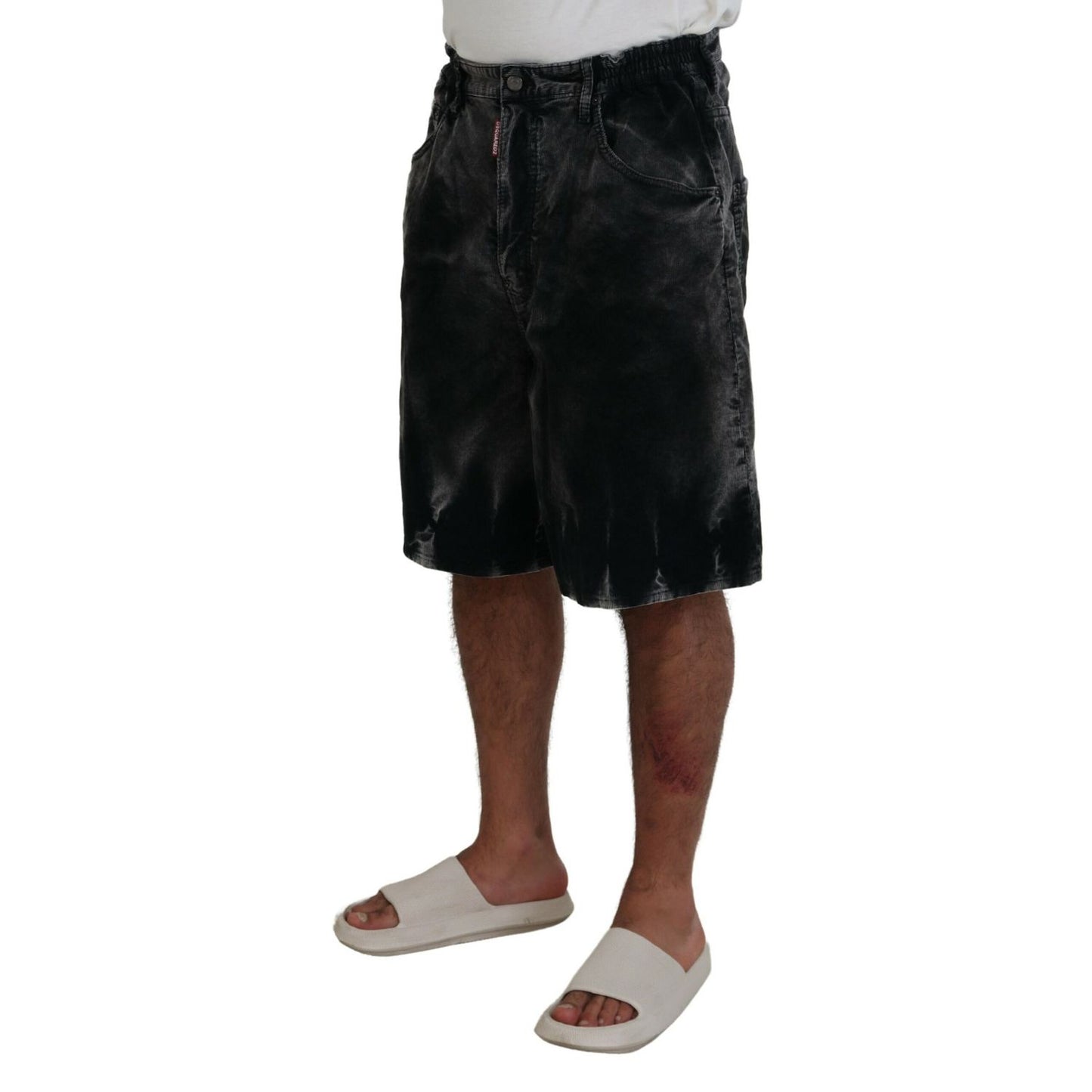 Dsquared² Gray Cotton Corduroy Bermuda Shorts