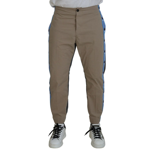 Dsquared² Cotton Brown Gray Two Tone Men Casual Pants