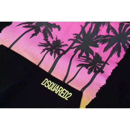 Dsquared² Black Cotton Hooded Printed Men Pullover Sweater1728,67345645728,Black,Clothing,Dsquared²,Hoodies - Sweaters - Clothing,IT48 | M,Material: 100% Cotton,Men,Preowned / Defect,Sweaters - Clothing,Sweaters - Men - Clothing