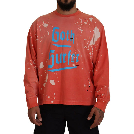 Dsquared² Orange Printed Long Sleeves Pullover Sweater
