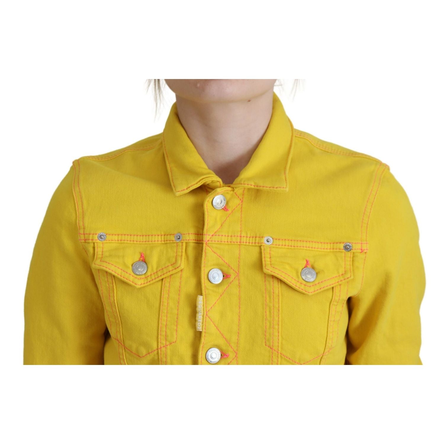 Dsquared² Yellow Collared Long Sleeves Denim Jacket