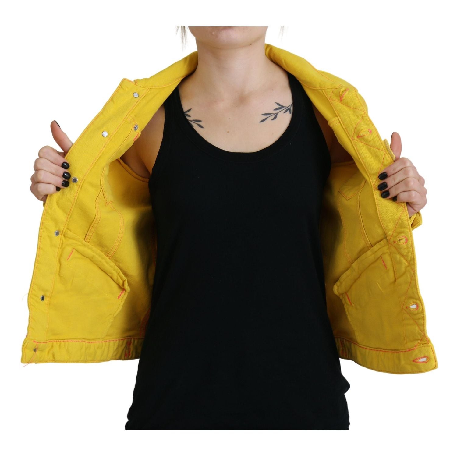Dsquared² Yellow Collared Long Sleeves Denim Jacket