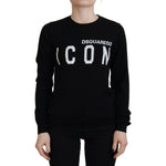 Dsquared² Black Virgin Wool Logo Print Long Sleeves Sweater TSH83389-38