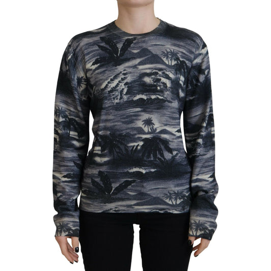 Dsquared² Black Long Sleeve Thunder Sky Print Casual Sweater TSH83428-38