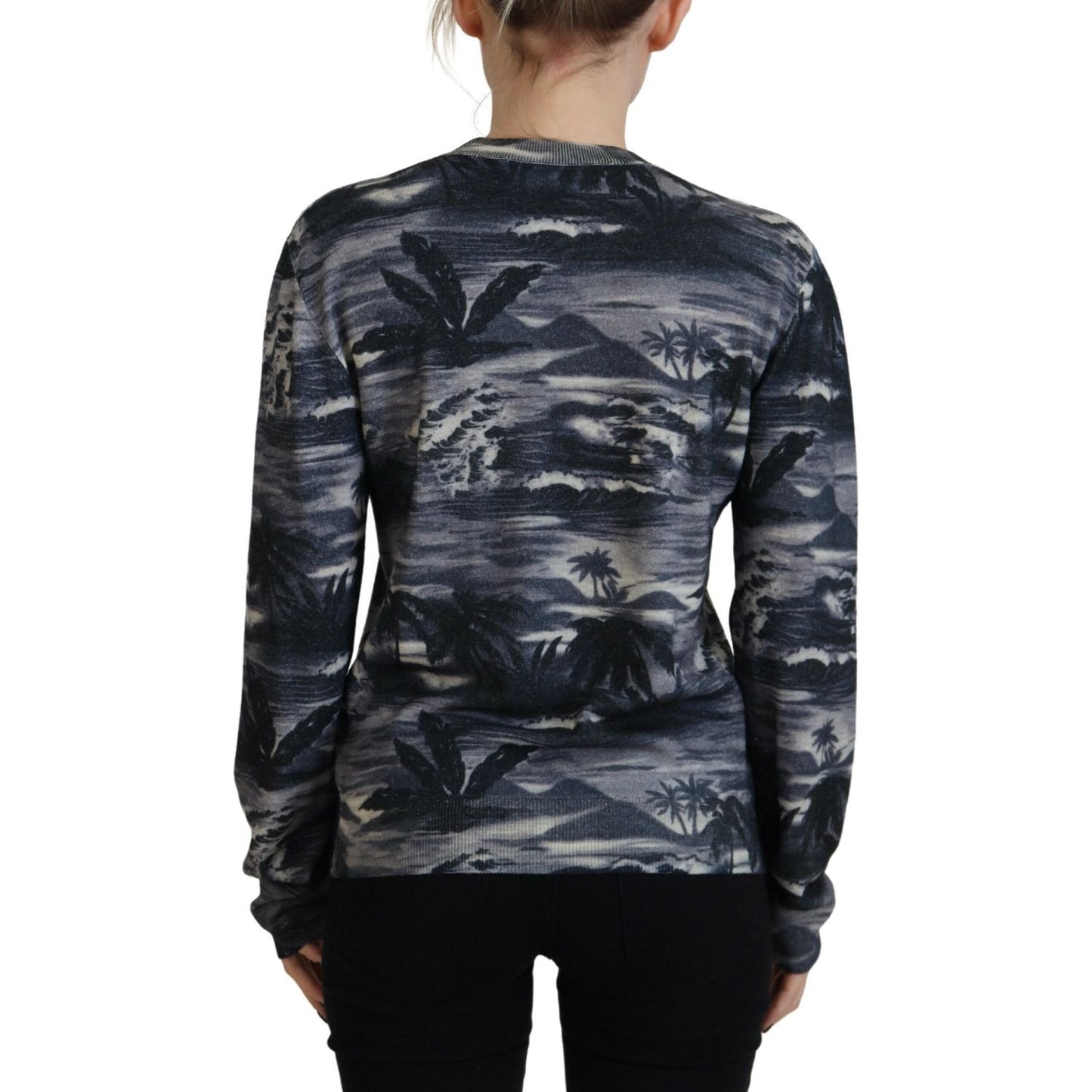 Dsquared² Black Long Sleeve Thunder Sky Print Casual Sweater TSH83428-38