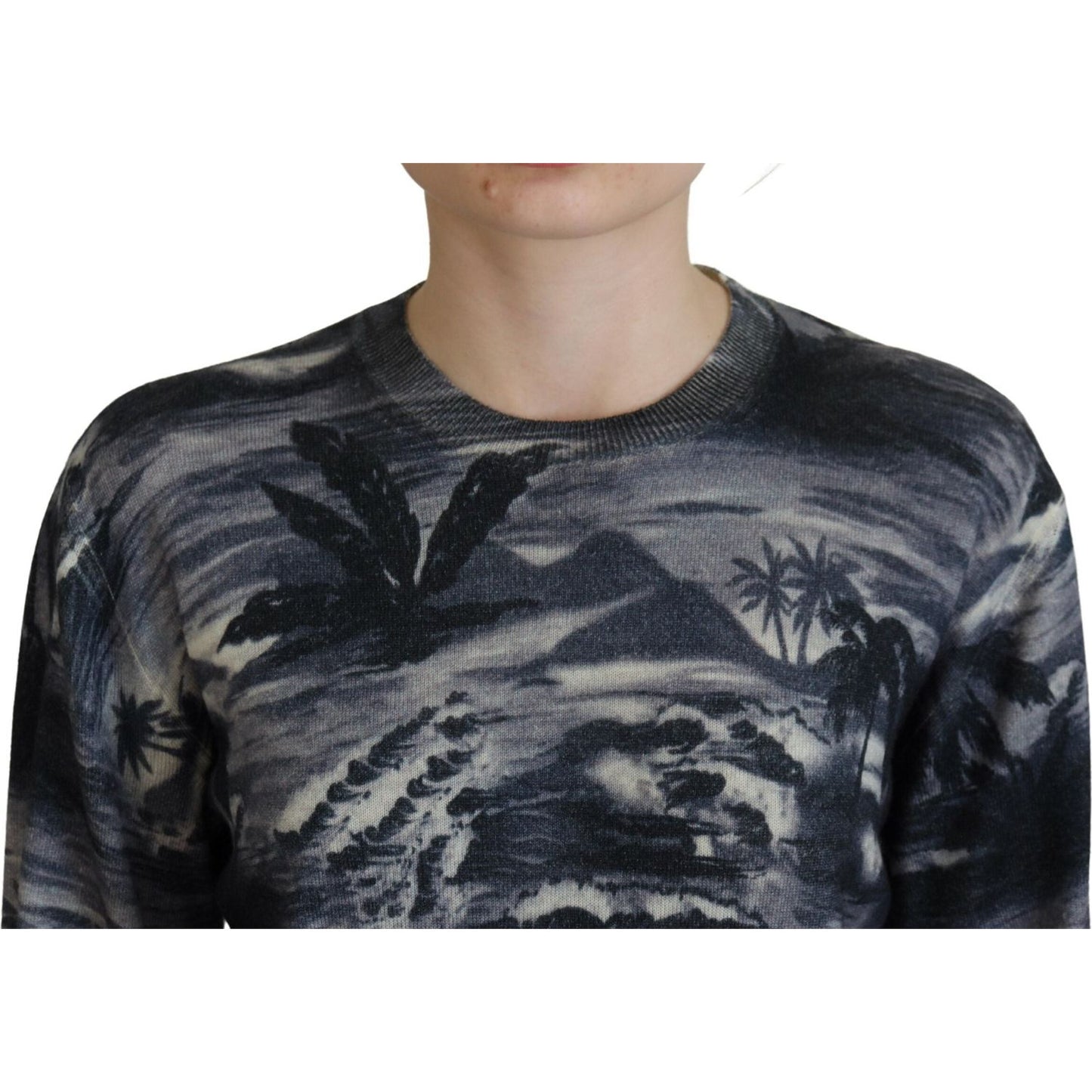 Dsquared² Black Long Sleeve Thunder Sky Print Casual Sweater TSH83428-38