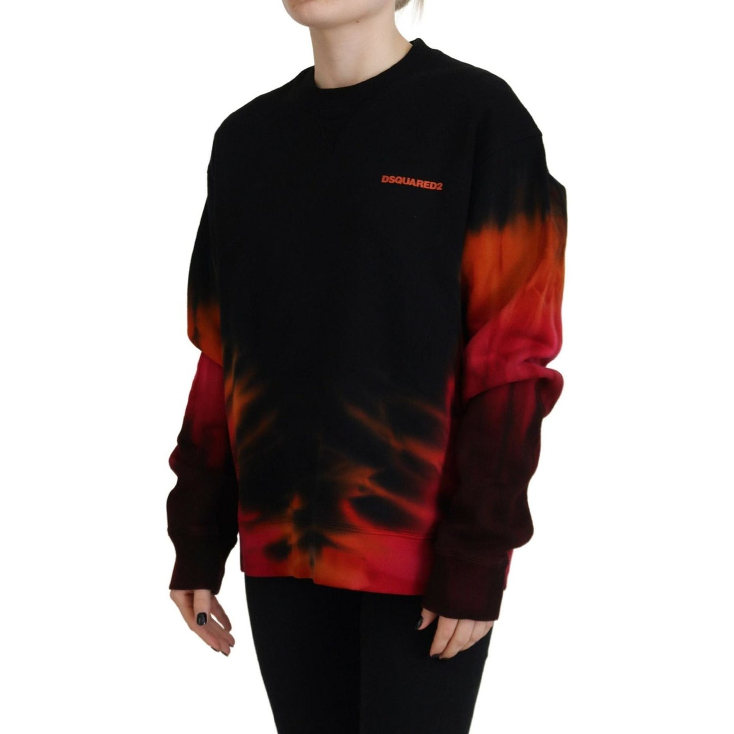 Dsquared² Black Tie Dye Logo Print Women Long Sleeve Sweater TSH83444-38