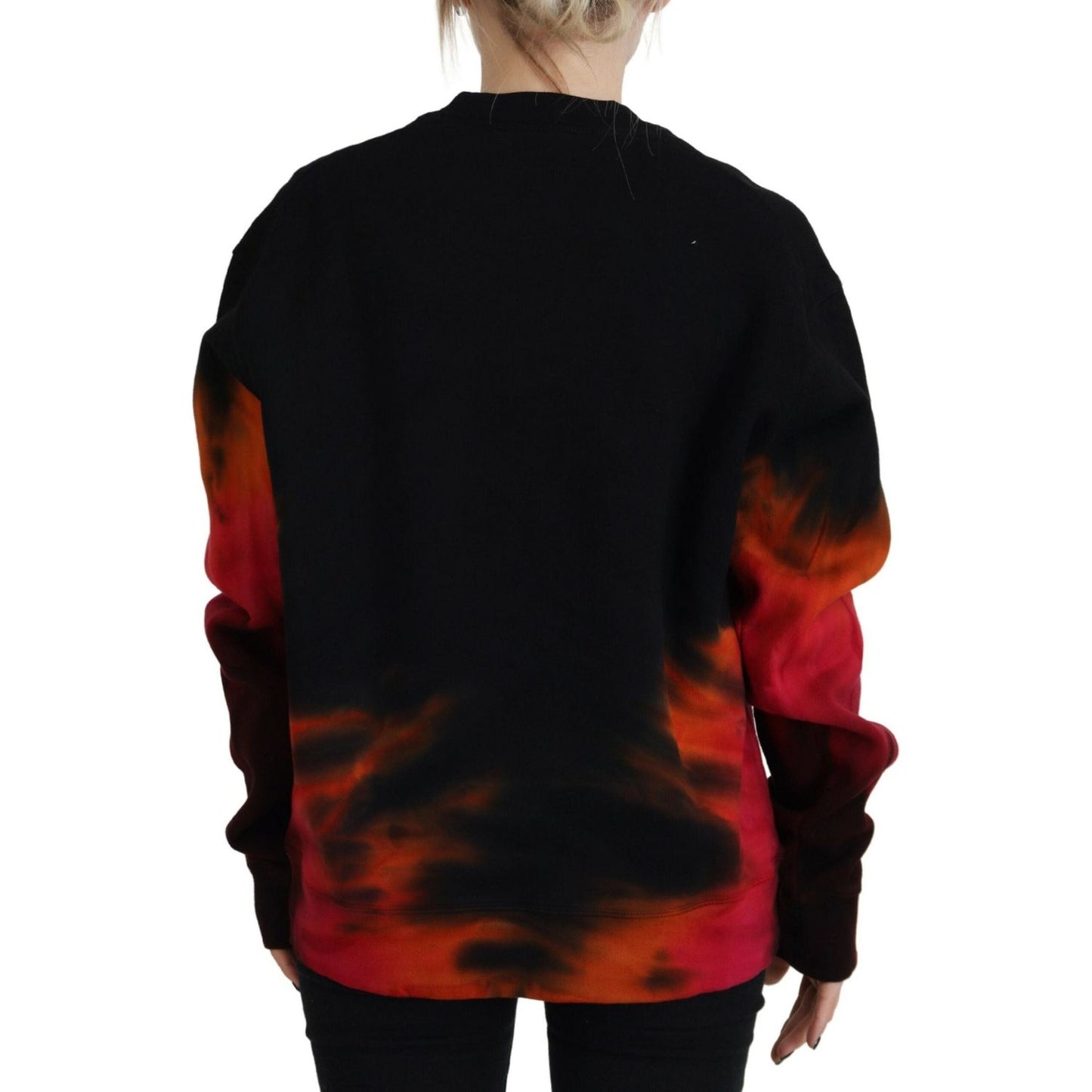Dsquared² Black Tie Dye Logo Print Women Long Sleeve Sweater TSH83444-38