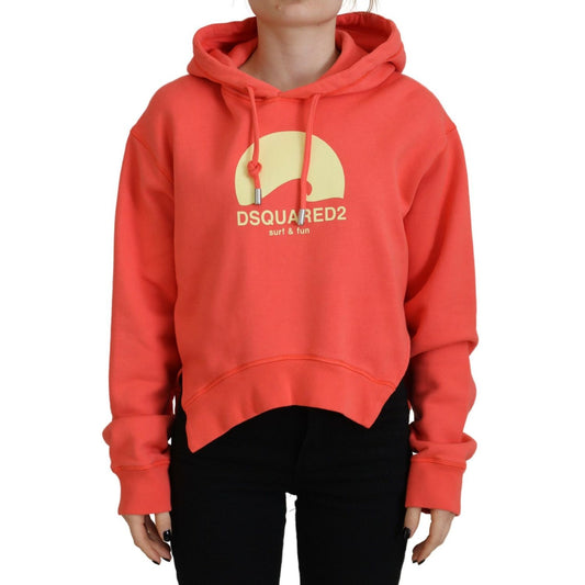 Dsquared² Pink Logo Print Cotton Hoodie Sweatshirt Sweater