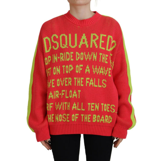 Dsquared² Multicolor Cotton Knitted Crewneck Pullover Sweater