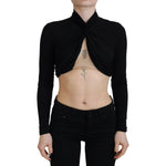 Dsquared² Black Cut Out Viscose Cropped Long Sleeves Top TSH83378-38