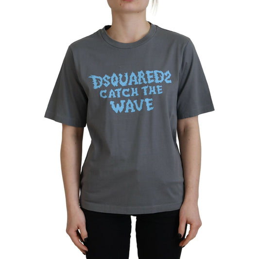 Dsquared² Gray Logo Cotton Crewneck Short Sleeve Tee T-shirt 1728,67345645728,Clothing,Dsquared²,Gray,IT38 | XS,Material: 100% Cotton,Preowned / Defect,T-Shirts - Clothing,T-Shirts - T-Shirts - Clothing,Tops & T-Shirts - Women - Clothing,Women