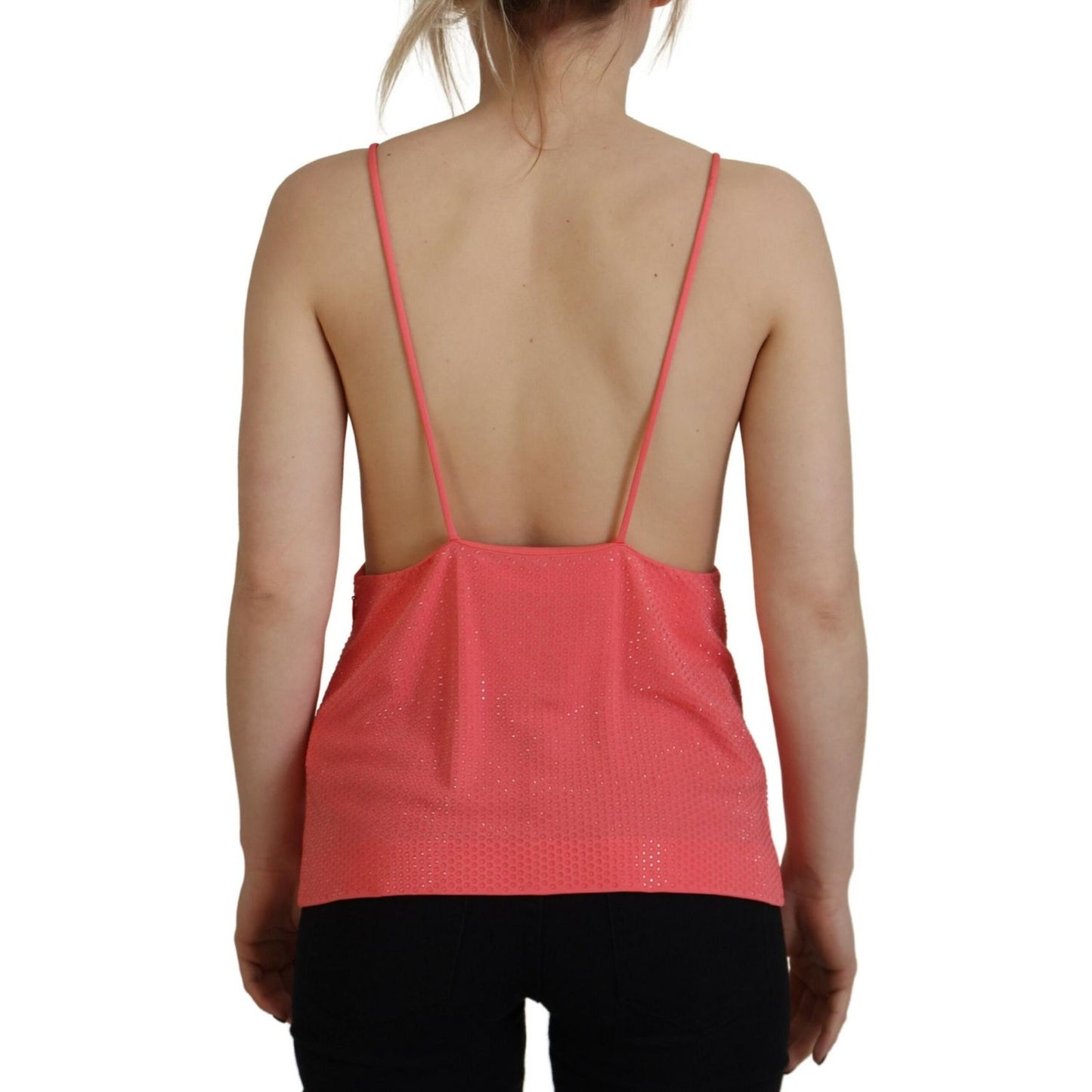 Dsquared² Pink Sleeveless Spaghetti Strap Cami V-neck Top