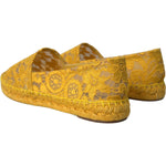 Dolce & Gabbana Yellow Taormina Lace Espadrille Loafers Flats Shoes LA10705-37