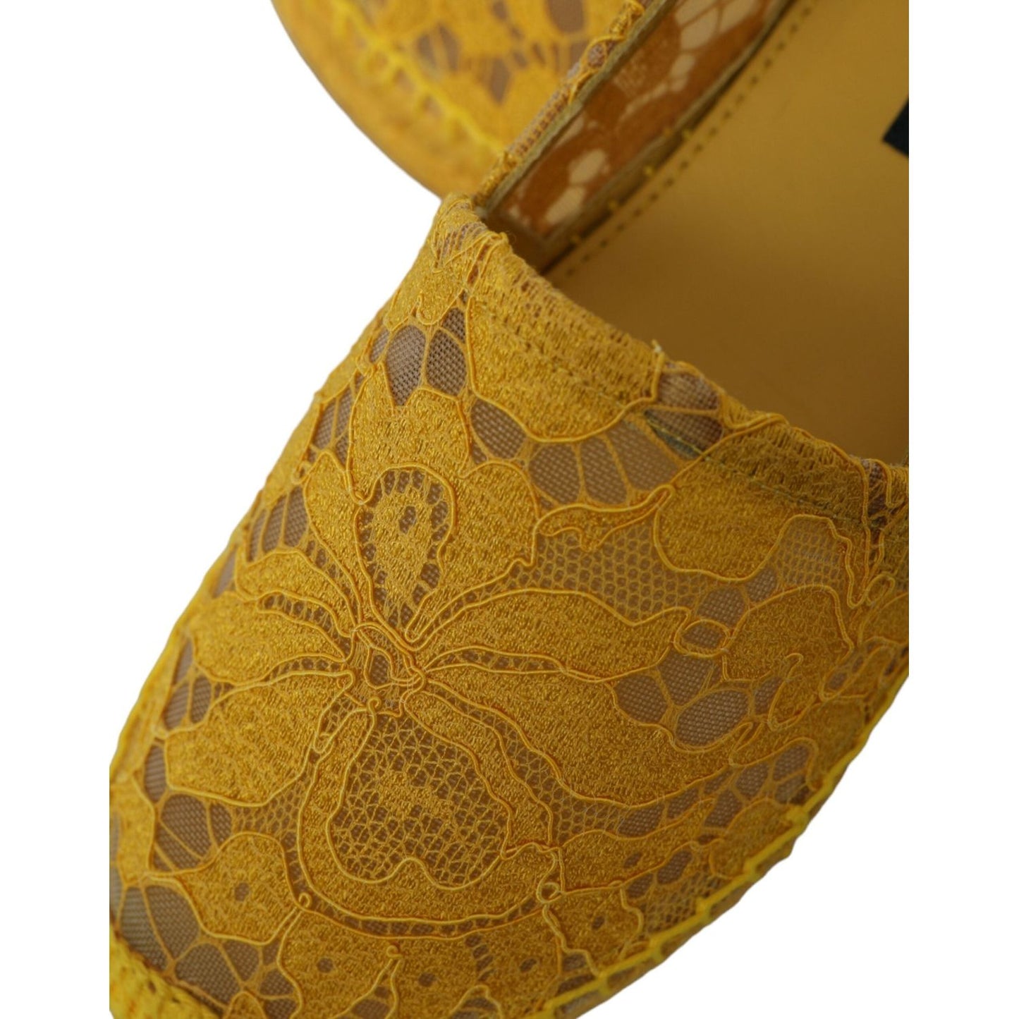 Dolce & Gabbana Yellow Taormina Lace Espadrille Loafers Flats Shoes LA10705-37