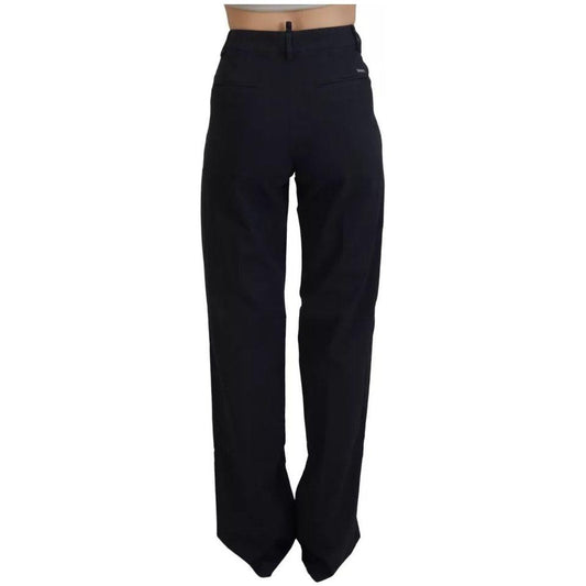 Dsquared² Black Checkered High Waist Straight Pants PAN74502-38