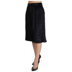 Dsquared² Black Pleated High Waist Wide Leg Cropped Pants PAN74528-38
