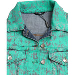 Dolce & Gabbana Green Cotton Tie Dye Cropped Cropped Denim Jacket JKT3824-40