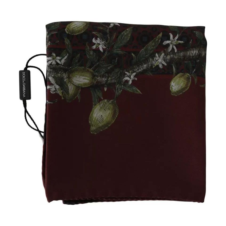 Dolce & Gabbana Bordeaux 100% Silk Floral Wrap Women Scarf MS1765