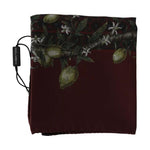 Dolce & Gabbana Bordeaux 100% Silk Floral Wrap Women Scarf MS1765