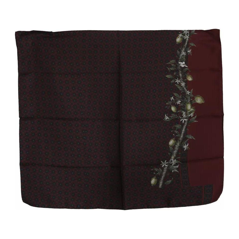 Dolce & Gabbana Bordeaux 100% Silk Floral Wrap Women Scarf MS1765
