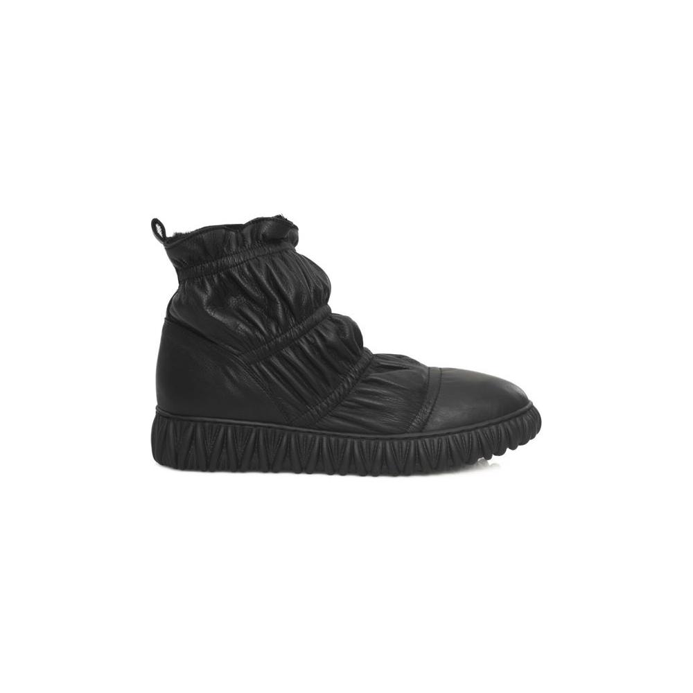 Cerruti 1881 Black Leather Women Boot CE-24510-EU37/US7