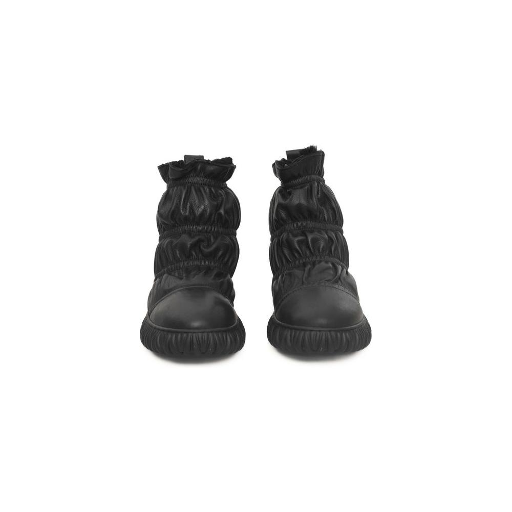 Cerruti 1881 Black Leather Women Boot CE-24510-EU37/US7