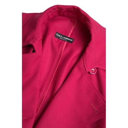 Dolce & Gabbana Dark Pink Double Breasted Trench Coat Jacket 1728,67345645728,Clothing,Dolce & Gabbana,IT42|M,Jackets & Coats - Clothing,Jackets & Coats - Women - Clothing,Material: 55% Polyester 45% Virgin Wool,Pink,Preowned / Defect,Trench Coats - Jacke