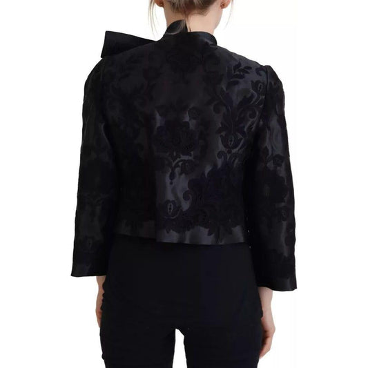 Dolce & Gabbana Black Lace Sheer Corset Organza Silk Jacket JKT 3000-42