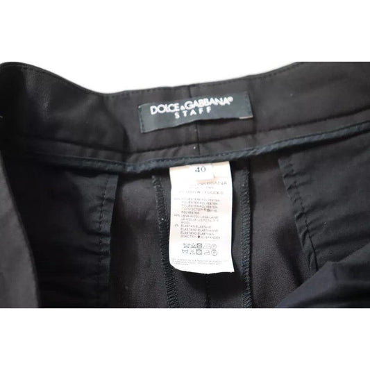 Dolce & Gabbana Black High Waist Tapered Trouser Pants PAN73123-40