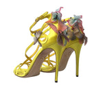 Dolce & Gabbana Yellow Butterfly Applique Sandals Shoes LA10351-37