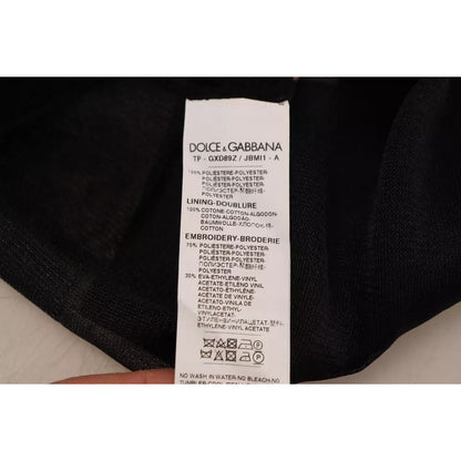 Dolce & Gabbana Black Polyester Logo Men Pullover Sweater