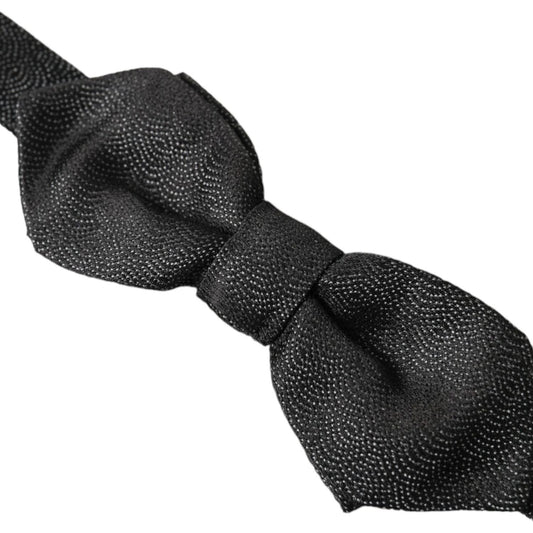 Dolce & Gabbana Black Silk Adjustable Neck Men Bow Tie FT3834