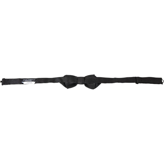 Dolce & Gabbana Black Silk Adjustable Neck Men Bow Tie FT3834