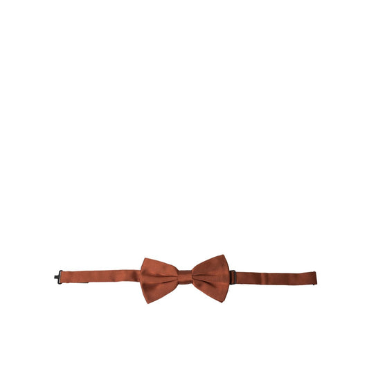 Dolce & Gabbana Brown Silk Adjustable Neck Men Bow Tie
