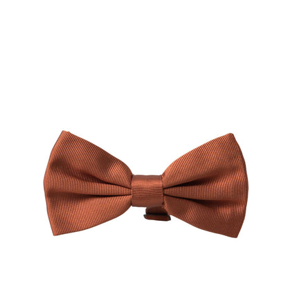 Dolce & Gabbana Brown Silk Adjustable Neck Men Bow Tie