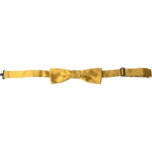 Dolce & Gabbana Yellow Silk Adjustable Neck Men Bow Tie FT3842