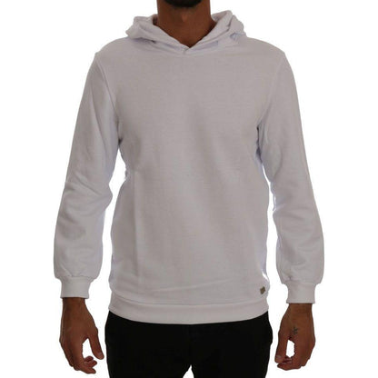 Daniele Alessandrini White Pullover Hodded Cotton Sweater1728,67345645728,Clothing,Daniele Alessandrini,Hoodies - Sweaters - Clothing,L,Material: 100% Cotton,Men,Men - Clothing,New with tags,Sweaters - Clothing,Sweaters - Men - Clothing,White,XL,XXL
