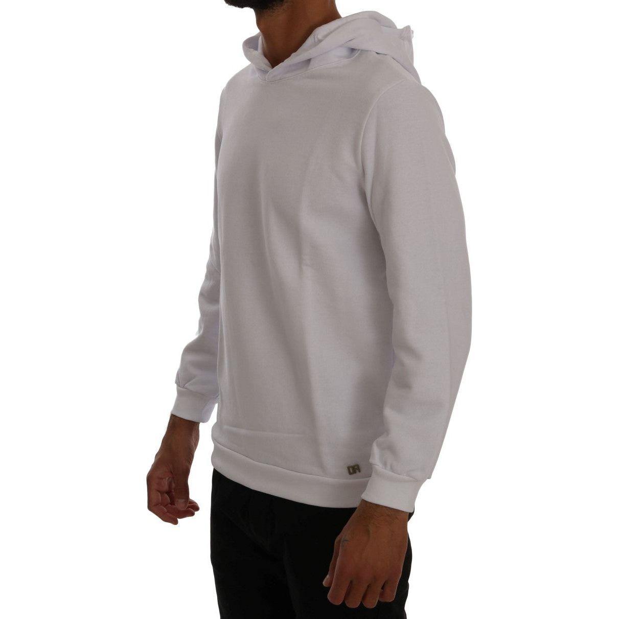 Daniele Alessandrini White Pullover Hodded Cotton Sweater1728,67345645728,Clothing,Daniele Alessandrini,Hoodies - Sweaters - Clothing,L,Material: 100% Cotton,Men,Men - Clothing,New with tags,Sweaters - Clothing,Sweaters - Men - Clothing,White,XL,XXL