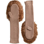 Dolce & Gabbana Brown Cashmere Knitted Fur Mid Arm Mitten Gloves Dolce & Gabbana Dim Gray
