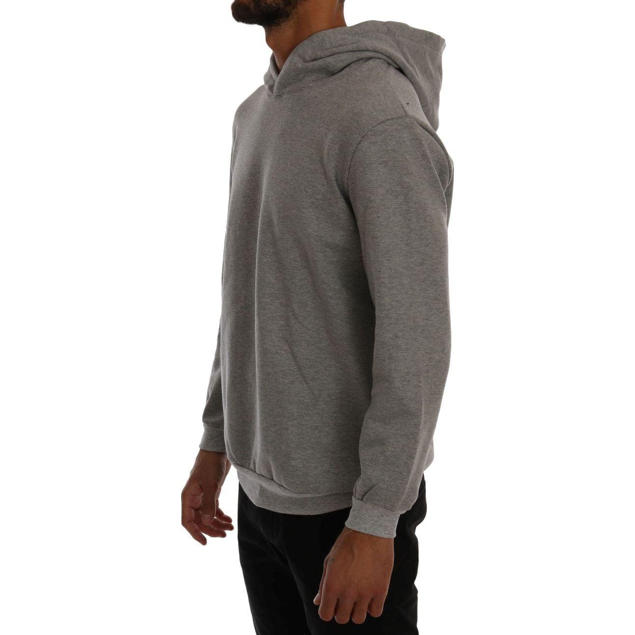 Daniele Alessandrini Gray Pullover Hodded Cotton Sweater1728,67345645728,Clothing,Daniele Alessandrini,Gray,Hoodies - Sweaters - Clothing,L,Material: 100% Cotton,Men,Men - Clothing,New with tags,Sweaters - Clothing,Sweaters - Men - Clothing,XXL