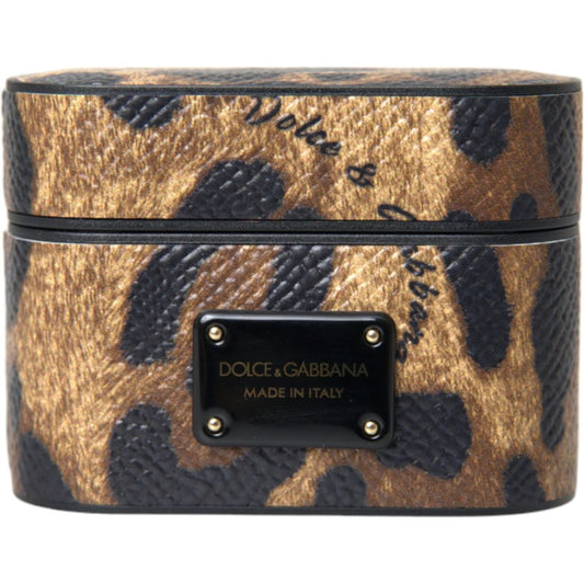 Dolce & Gabbana Brown Leopard Calf Leather Metal Logo Plaque Airpods Case1728,67345645728,Accessories,Airpod Holders - Other Accessories - Accessories,Brown,Dolce & Gabbana,Material: 100% Calf Leather,New with tags,Other - Women - Accessories,Other Access