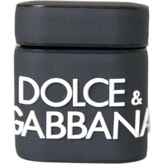 Dolce & Gabbana Black White Silicone Embossed Logo Airpods Case SMY22132