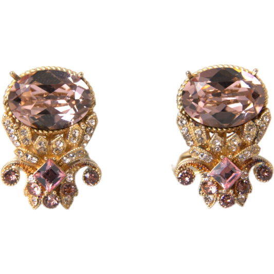 Dolce & Gabbana Gold Tone 925 Sterling Silver Crystal Cufflink SMY10176