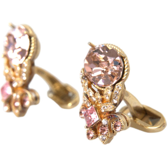 Dolce & Gabbana Gold Tone 925 Sterling Silver Crystal Cufflink SMY10176