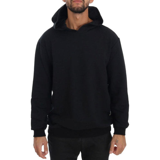 Daniele Alessandrini Black Gym Casual Hooded Cotton Sweater1728,67345645728,Black,Clothing,Daniele Alessandrini,Hoodies - Sweaters - Clothing,L,M,Men,Men - Clothing,New with tags,S,Sweaters - Clothing,Sweaters - Men - Clothing,XL,XXL